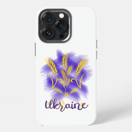 Etui iPhone 13 Pro Trident ukrainien fait d'épi de blé (Dos)