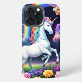Etui iPhone 13 Pro Unicorne arc-en-ciel une (Dos)