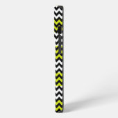 Etui iPhone 13 Pro Vert Noir Blanc Chevron Zigzag (Côté gauche)