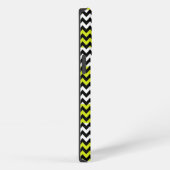Etui iPhone 13 Pro Vert Noir Blanc Chevron Zigzag (Côté droit)