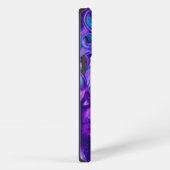 Etui iPhone 13 Pro Violet, Bleu, Marbre Rose Bokeh Fluid Art (Côté droit)