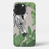 Etui iPhone 13 Pro Zebra amongst Leaves Phone Case (Verso)