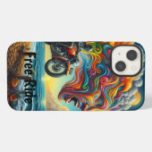 Etui iPhone 13 Psychedélique Motorcycle Dreamscape (Verso Horizontal)