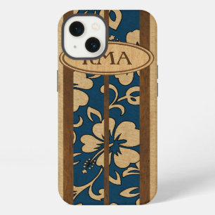 Etui iPhone 13 Pupukea Vintage Hawaïen Monogram Faux Bois Surf