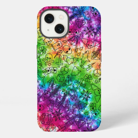 Etui iPhone 13 Rainbow Doodle (Verso)