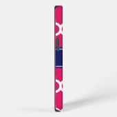 Etui iPhone 13 Raspberry Marocaine #5 Navy 5c ESK Monogramme (Côté droit)