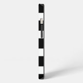 Etui iPhone 13 Rayé noir et blanc tendance (Côté gauche)