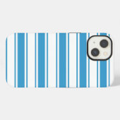 Etui iPhone 13 Rayure horizontale bleue (Verso Horizontal)