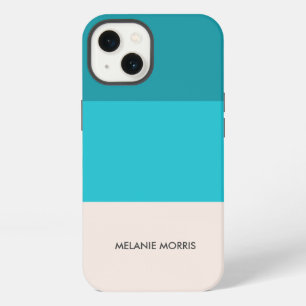 Etui iPhone 13 Rayure horizontale de la vibe de plage bleue estiv