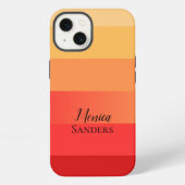 Etui iPhone 13 Rayure horizontale Monogramme orange (Verso)