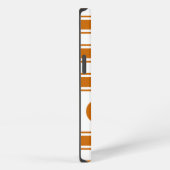 Etui iPhone 13 Rayure horizontale orange avec monogramme (Côté droit)