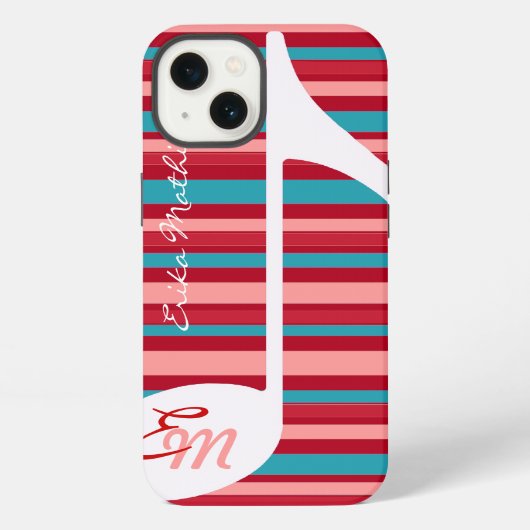 Etui iPhone 13 Rayures avec note de musique (Verso)