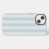 Etui iPhone 13 Rayures bleu clair (Verso Horizontal)