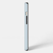 Etui iPhone 13 Rayures Bleues Clair Et Fleurs (Côté gauche)