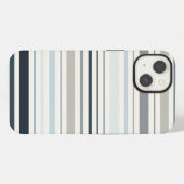 Etui iPhone 13 Rayures côtières bleues (Verso Horizontal)