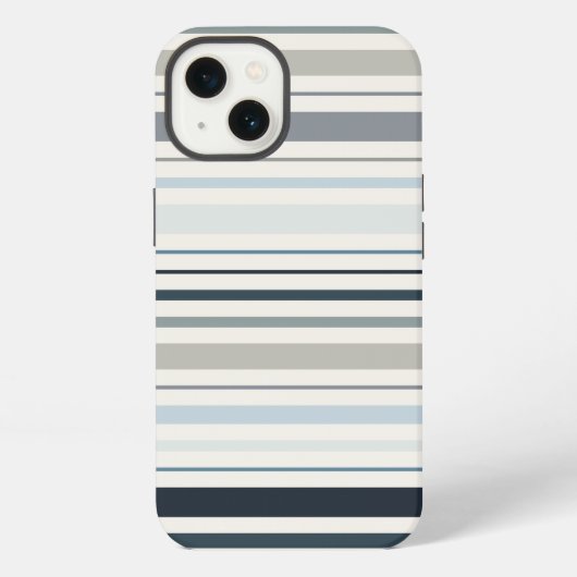 Etui iPhone 13 Rayures côtières bleues (Verso)