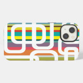 Etui iPhone 13 Rayures et Rectangles (Verso Horizontal)