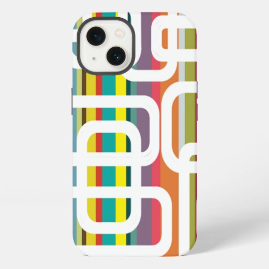 Etui iPhone 13 Rayures et Rectangles (Verso)