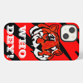 ETUI iPhone 13 RAYURES ORANGE ET NOIR (Verso Horizontal)