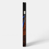ETUI iPhone 13  RAYURES ORANGE ET NOIR    (Côté gauche)