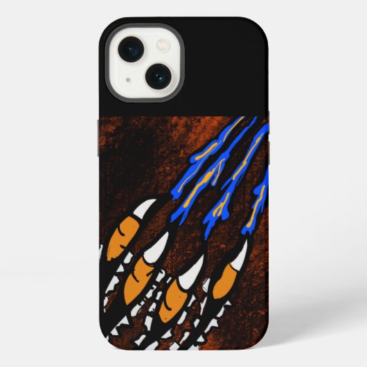 ETUI iPhone 13  RAYURES ORANGE ET NOIR    (Verso)