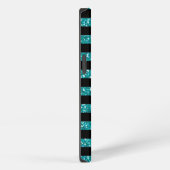 Etui iPhone 13 Rayures Turquoise Chic Élégant (Côté droit)