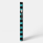 Etui iPhone 13 Rayures Turquoise Chic Élégant (Côté gauche)