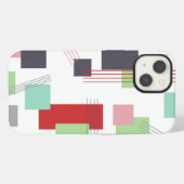 Etui iPhone 13 Rectangles et lignes abstraits (Verso Horizontal)