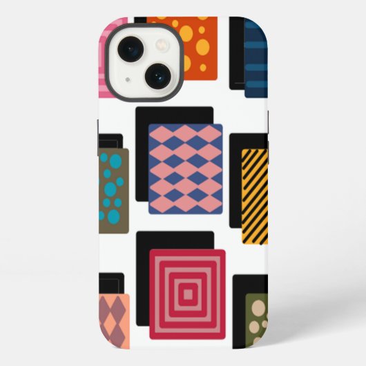 Etui iPhone 13 Rectangles et ombres (Verso)