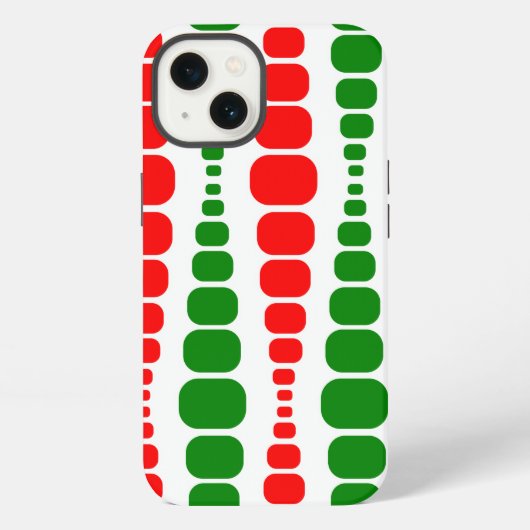 Etui iPhone 13 Rectangles Modernes de Noël (Verso)