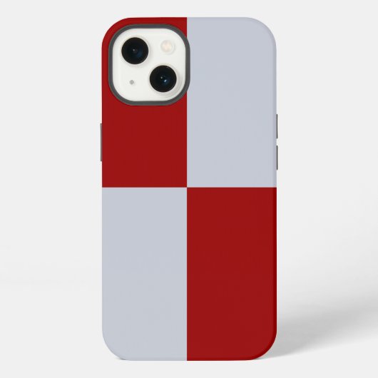 Etui iPhone 13 Rectangles rouges et gris (Verso)