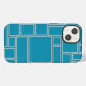 Etui iPhone 13 Rectangles sarcelles (Verso Horizontal)