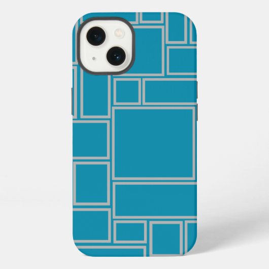 Etui iPhone 13 Rectangles sarcelles (Verso)