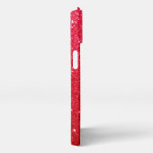 Etui iPhone 13 Red Fiery Sparkling Glitter Monogrammed    (Côté droit)
