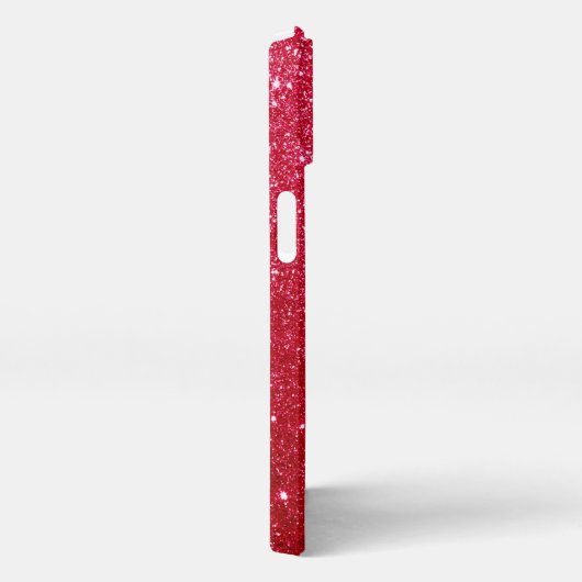 Etui iPhone 13 Red Fiery Sparkling Glitter Monogrammed (Côté droit)