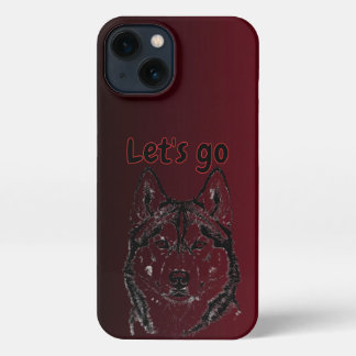 Etui iPhone 13 Red Siberian Husky Lets Go Phone Case