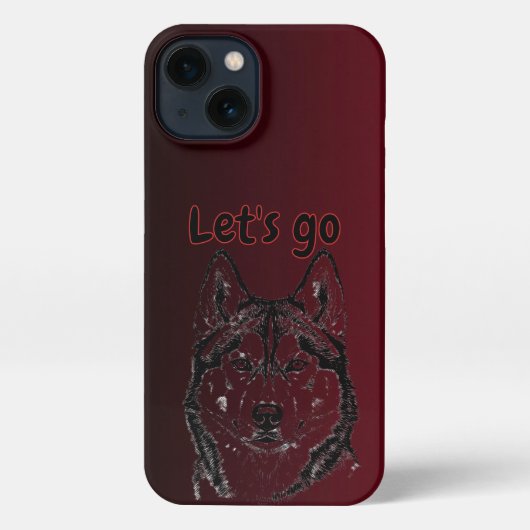 Etui iPhone 13 Red Siberian Husky Lets Go Phone Case (Verso)