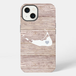Etui iPhone 13 Regard du bois rustique de silhouette de Nantucket