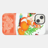 Etui iPhone 13 renard et papillon (Verso Horizontal)