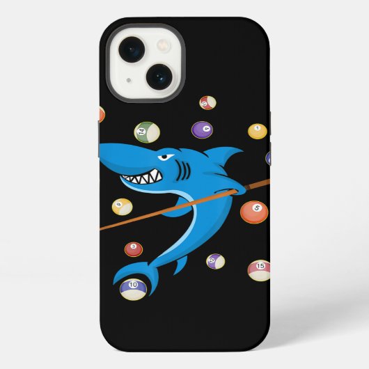 Etui iPhone 13 Requin de billard Joueur de 8 Ball Queue de table (Verso)