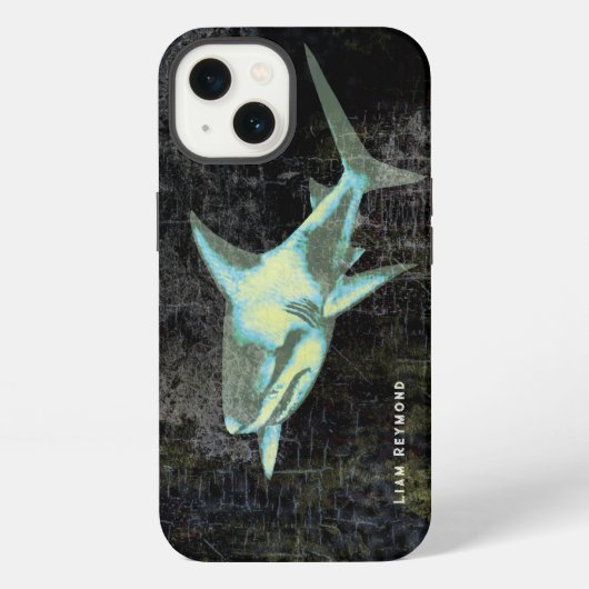 Etui iPhone 13 Requin en noir (Verso)