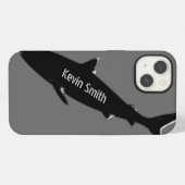 Etui iPhone 13 requin noir de natation personnalisé (Verso Horizontal)