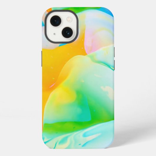 Etui iPhone 13 Résumé fluide néon abstrait (Verso)