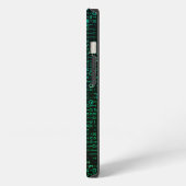 Etui iPhone 13 Résumé Matrice Numérique Verte et Bleue (Côté gauche)