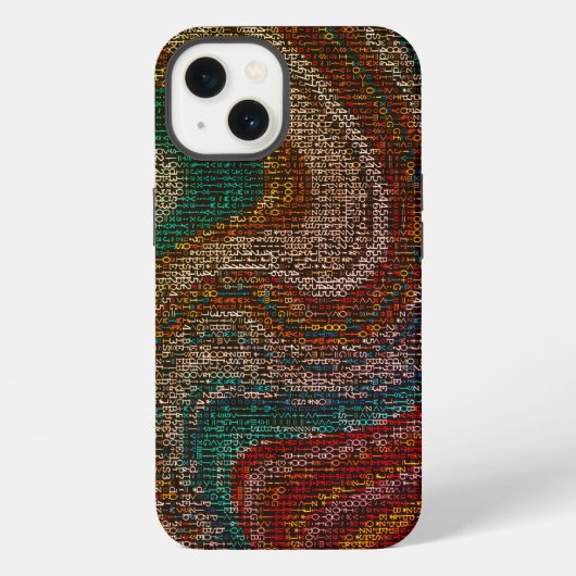 Etui iPhone 13 Résumé numérique abstrait de tourbillon de couleur (Verso)