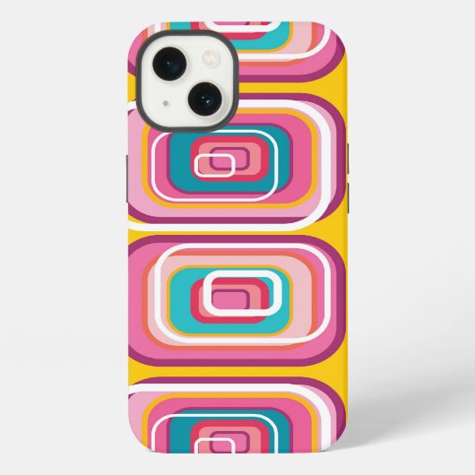 Etui iPhone 13 Rétro cas rose génial de téléphone de motif de (Verso)