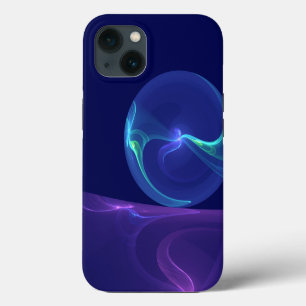Etui iPhone 13 Rêve Violet Bleu Lumineux Art Fractal Abstrait