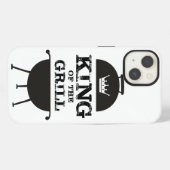 Etui iPhone 13 Roi du grill, noir blanc (Verso Horizontal)