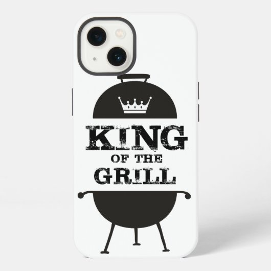 Etui iPhone 13 Roi du grill, noir blanc (Verso)