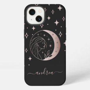 Etui iPhone 13 Rose Gold Déesse et Énergie Céleste de la Lune Mys